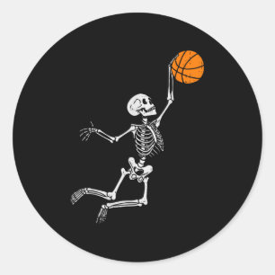 Skelett-Basketball-Halloween-Kostüm Herren Jungen Runder Aufkleber