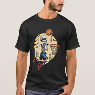 Skelett Basketball Halloween Kostüm Lustige Männer T-Shirt