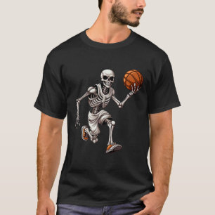 Skelett Basketball Halloween Skull Lover T-Shirt