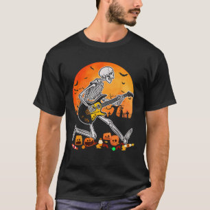 Skelett Bass Gitarre Halloween Electric Ac spielen T-Shirt