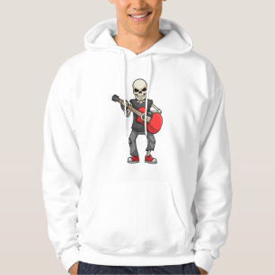 Skelett bei Musik mit Gitarre Hoodie