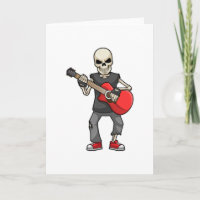 Skelett bei Musik mit Gitarre