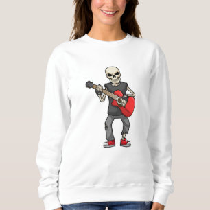 Skelett bei Musik mit Gitarre Sweatshirt