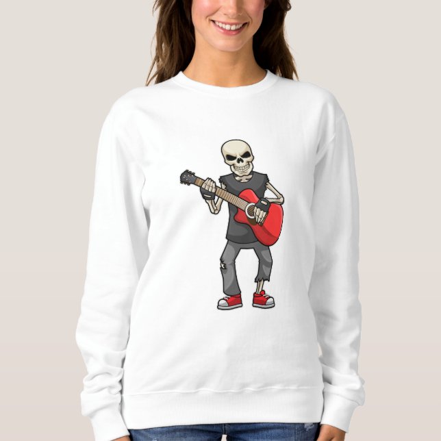 Skelett bei Musik mit Gitarre Sweatshirt (Vorderseite)