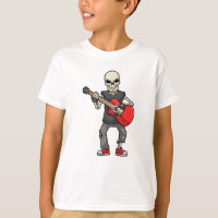 Skelett bei Musik mit Gitarre