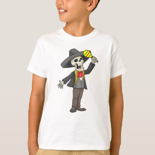 Skelett bei Musik mit Maracas T-Shirt