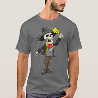 Skelett bei Musik mit Maracas T-Shirt