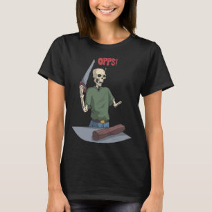 Skelett beim Arbeiten mit Holz T-Shirt