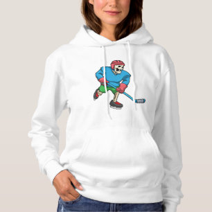 Skelett beim Eishockey mit Eishockeyschläger Hoodie