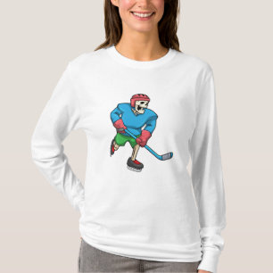 Skelett beim Eishockey mit Eishockeyschläger T-Shirt
