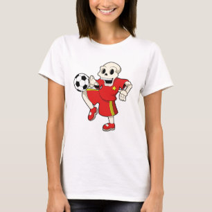 Skelett beim Fußballsport T-Shirt