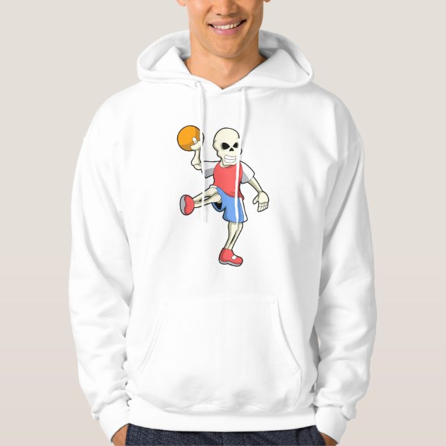 Skelett beim Handballspieler mit Handball Hoodie (Vorderseite)