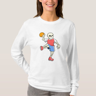 Skelett beim Handballspieler mit Handball T-Shirt