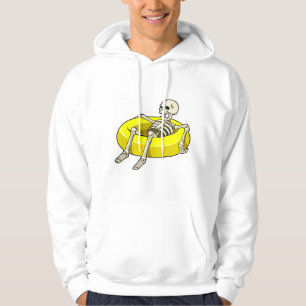 Skelett beim Schwimmen mit Schwimmring Hoodie