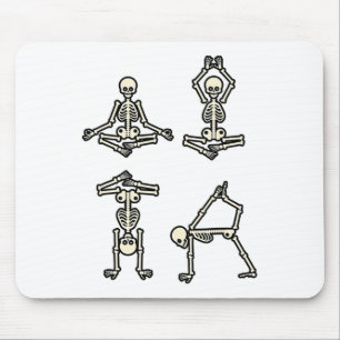 Skelett beim Yoga-Meditation Yogi Lustiger Hallowe Mousepad