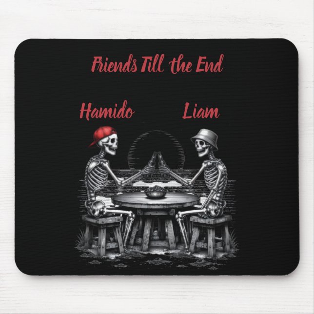Skelett Beste Freunde Prost Mousepad (Vorne)
