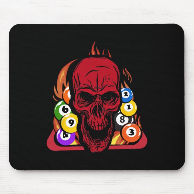Skelett Billiard Player Snooker Pool Billiard Rac Mousepad (Vorne)