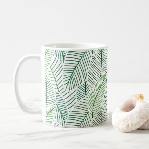 Skelett-Blätter (weiß und grün) Kaffeetasse