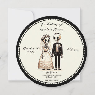Skelett Braut Bräutigam Whimsical Hochzeit Einladung