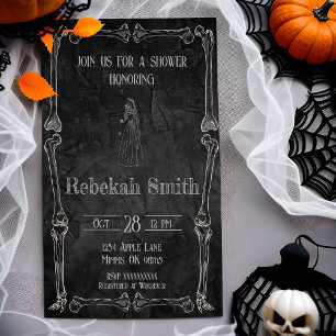 Skelett-Braut Halloween-Brautjungfer-Einladung Einladung