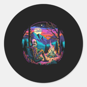 Skelett Camping Halloween Kostüm Knochen Camp Camp Runder Aufkleber