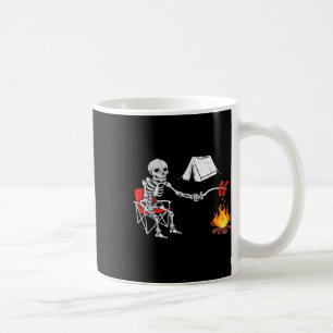 Skelett Camping-Shirt Lagerfeuer Wandern Halloween Kaffeetasse