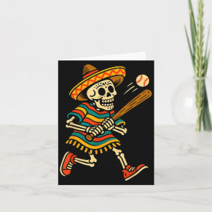 Skelett Cinco de Mayo Baseball Hut Kostüm Karte