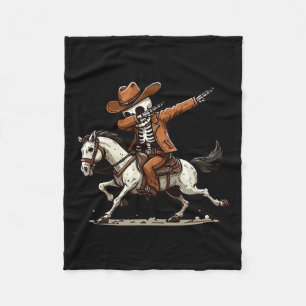Skelett-Cowboy-Halloween-Kostüm für Kinder Jungen  Fleecedecke