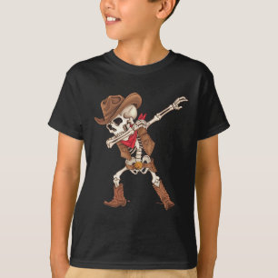 Skelett-Cowboy-Halloween-Kostüm Jungen Männer Kind T-Shirt