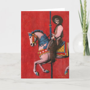 Skelett-Cowboy-Karussell-Grußkarte Dankeskarte