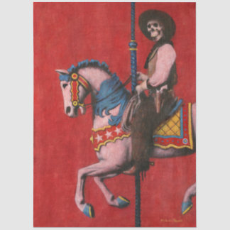 Skelett-Cowboy-Karussell Seidenpapier