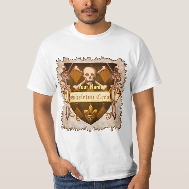 Skelett-Crew-Schild T-Shirt (Vorderseite)