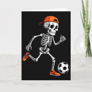 Skelett, das Fußball spielt, Jungen Männer Lustige Karte