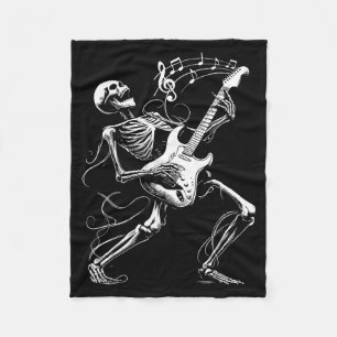 Skelett, das Gitarre spielt, Musik für Männer Frau Fleecedecke