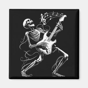 Skelett, das Gitarre spielt, Musik für Männer Frau Magnet