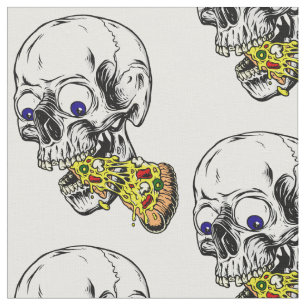 Skelett, das Pizza isst Stoff