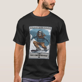 Skelett Das Snowboard Tarot Card Halloween Snowbo T-Shirt