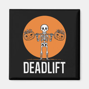 Skelett Deadlift Spooky Weightlift Workout Magnet