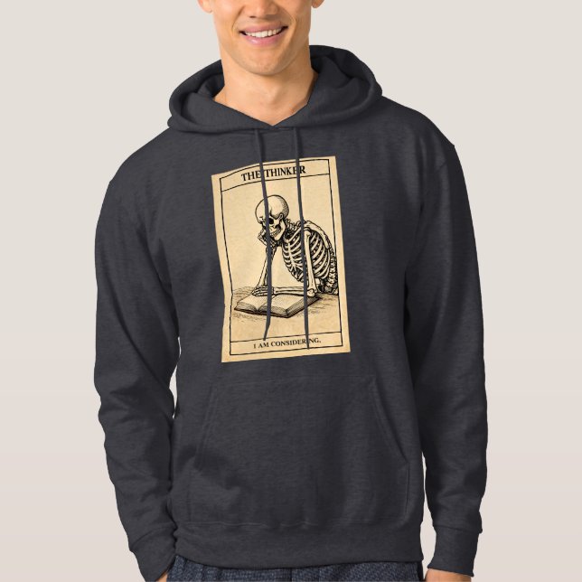 Skelett Denker Hoodie (Vorderseite)