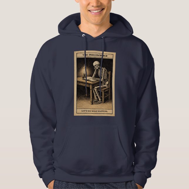 Skelett Denker Hoodie (Vorderseite)