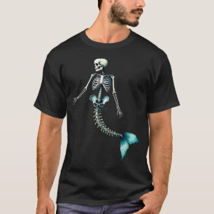 Skelett der Meerjungfrau Blautöne T-Shirt