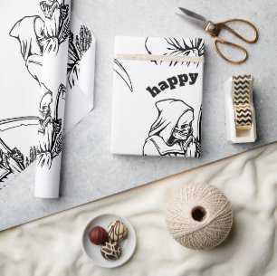 Skelett des Grimmigen Schnitters Halloween Sense Geschenkpapier