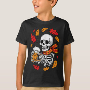 Skelett Drink Bier Funny Halloween Herbst Herbst T-Shirt