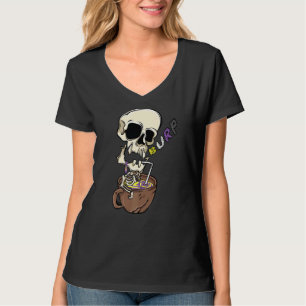 Skelett Drink Coffee Lgbt Nichtbinär Pride T-Shirt