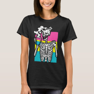 Skelett Drink Kaffee pansexual Pride Skull LGB T-Shirt