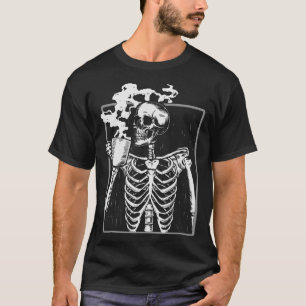 Skelett Drink Kaffee Spaß Schädelmännchen Frauen H T-Shirt
