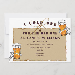 Skelett ein kaltes für das alte Bier Geburtstag Einladung