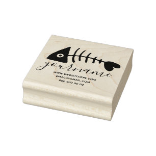 Skelett eines großäugigen Fisches Gummistempel