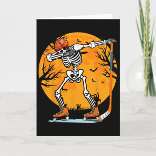 Skelett-Eishockey-Halloween-Jungen Dabbing Hallowe Karte