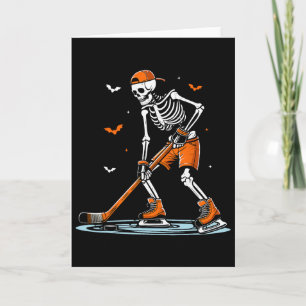 Skelett-Eishockey-Halloween-Jungen Lustiges Hallow Karte